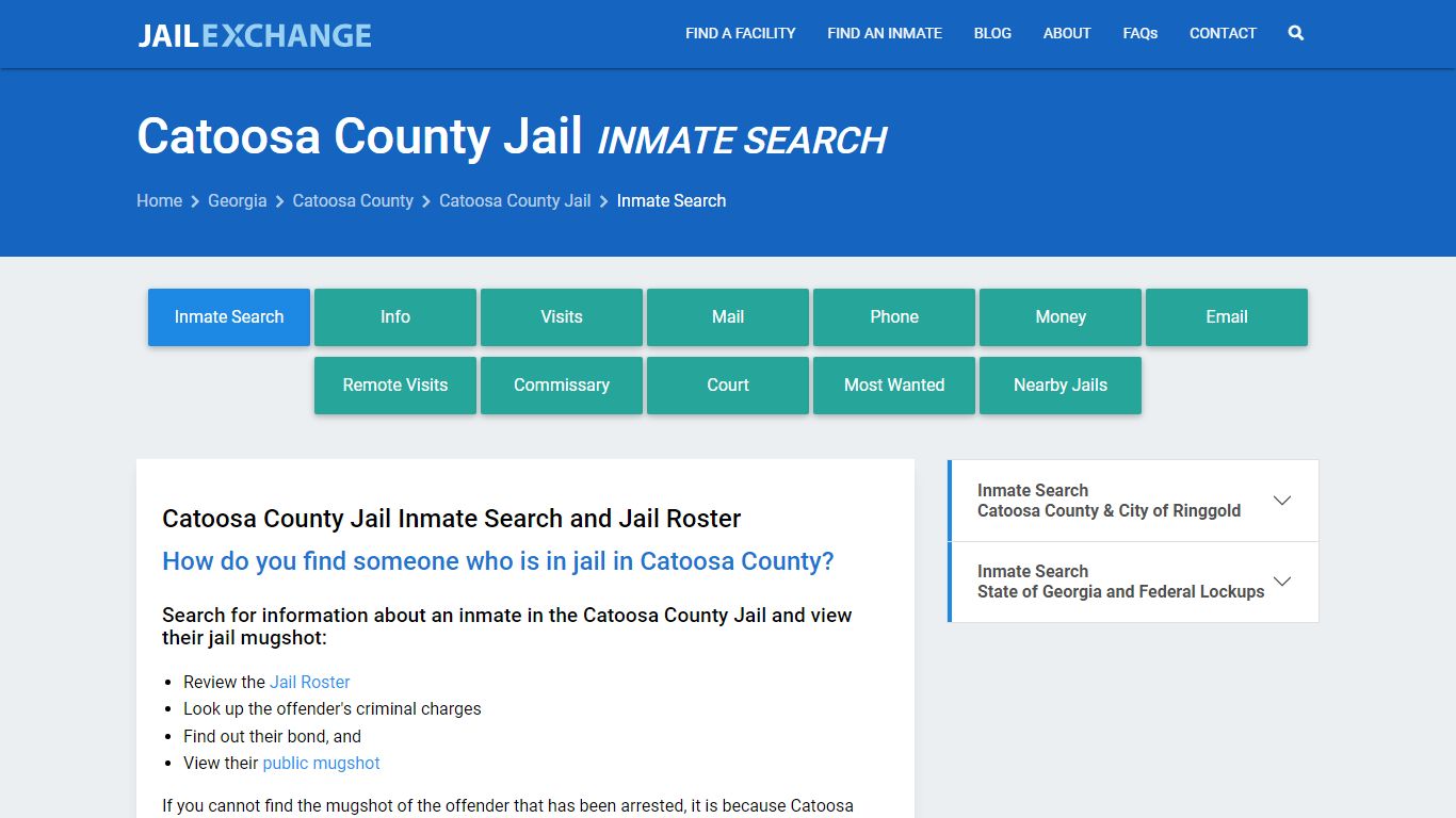 Inmate Search: Roster & Mugshots - Catoosa County Jail, GA